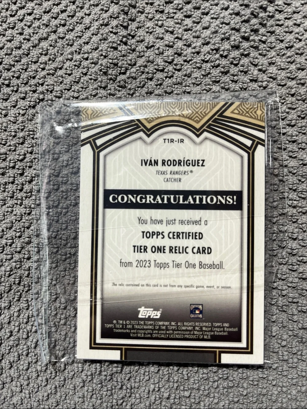 2023 Tier One game used memorabilia Ivan Rodriguez 368/400 #t1r-IR